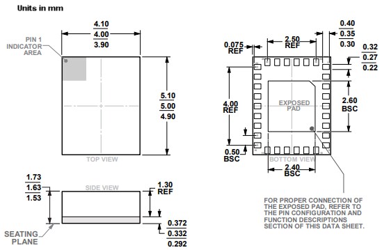 Mechanical Drawing - Analog Devices Inc. ADGS2414D High Density Switches